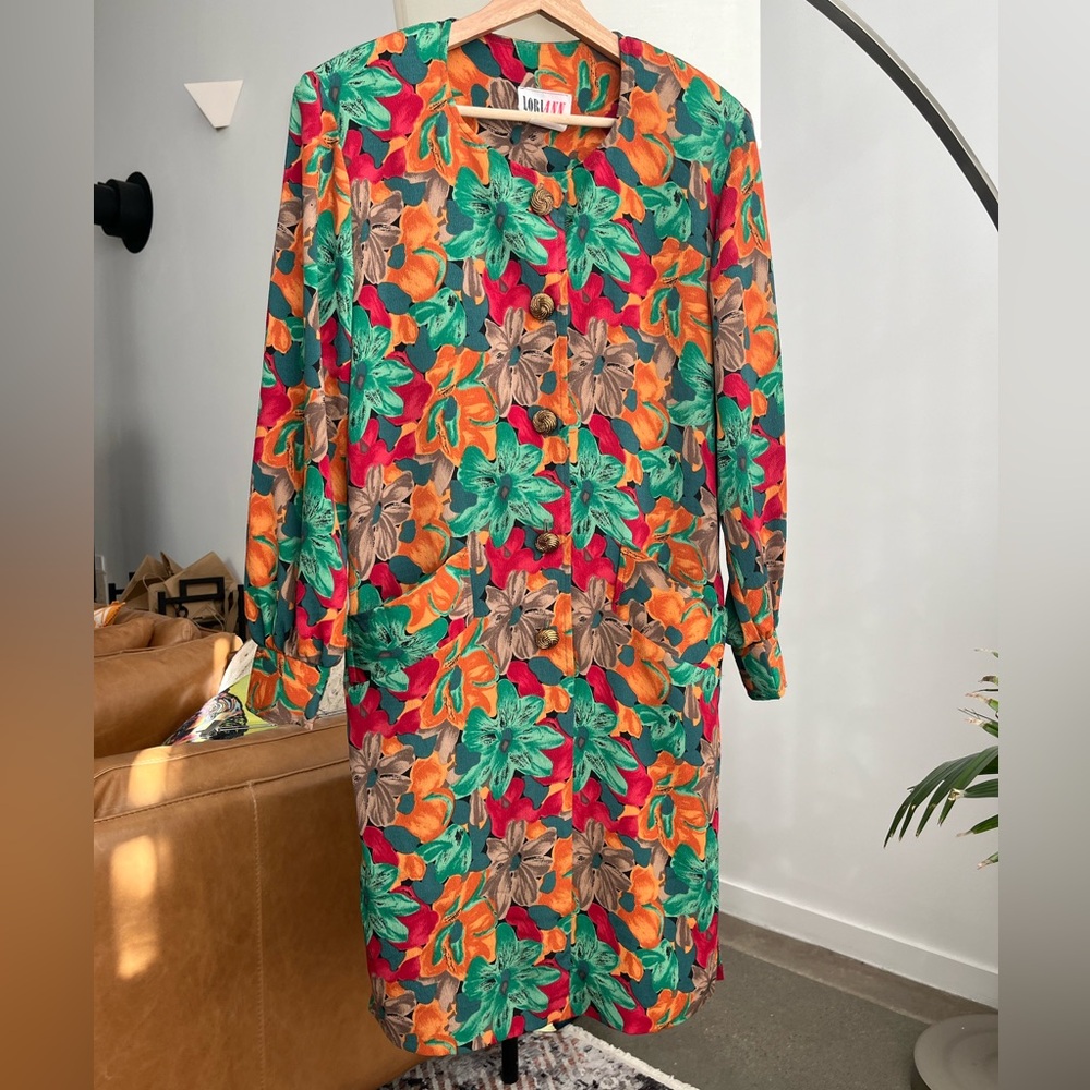 Lori Ann Vintage Floral Print Dress